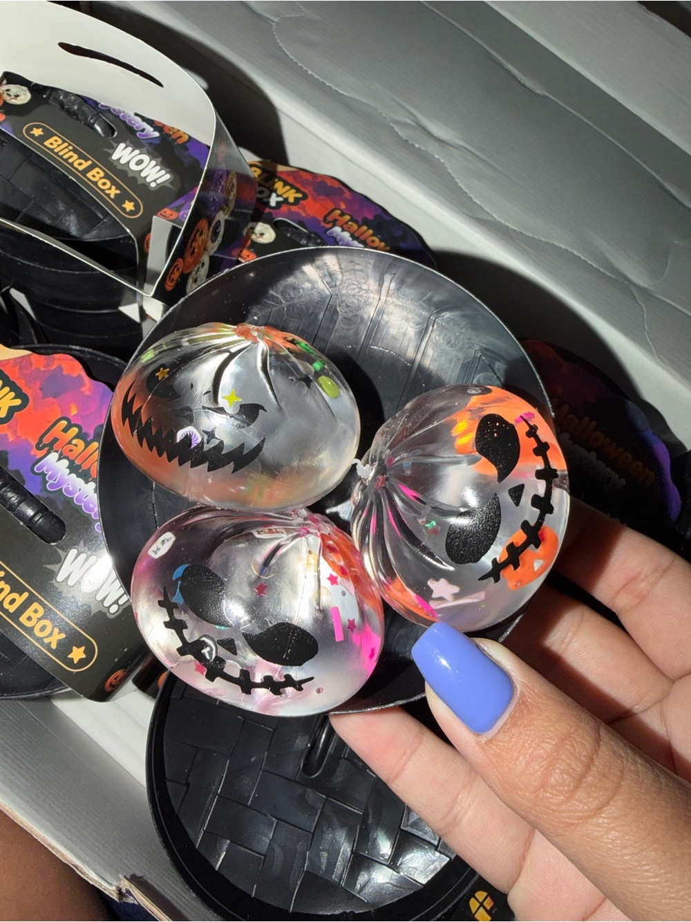 Set of 3 -Halloween Surprise Squishy Dumplings - NeeDoh Texture